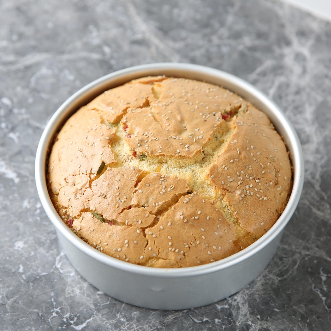 香葱肉松爆浆芝士戚风蛋糕