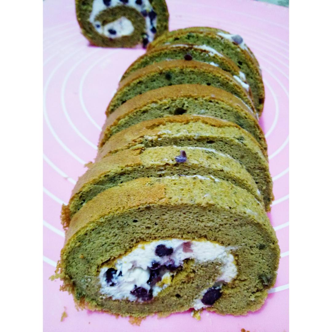 抹茶红豆蛋糕卷