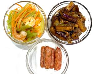 【每日便当#5】虾仁炒莴笋 | 红烧茄子 | 台湾香肠 | 粗粮饭的做法 步骤11
