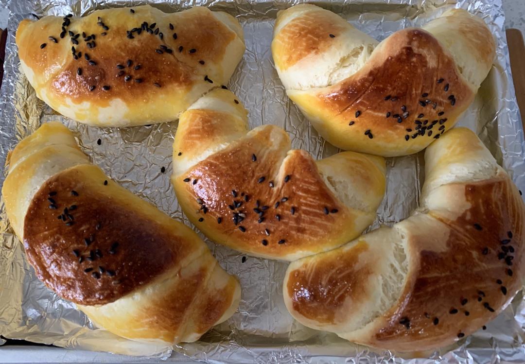 手揉小小牛角包🥐（牛奶面包配方）