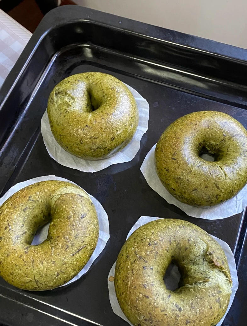 （自用）糯米艾草贝果的做法
