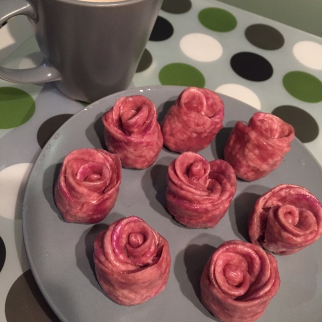 紫薯玫瑰花馒头