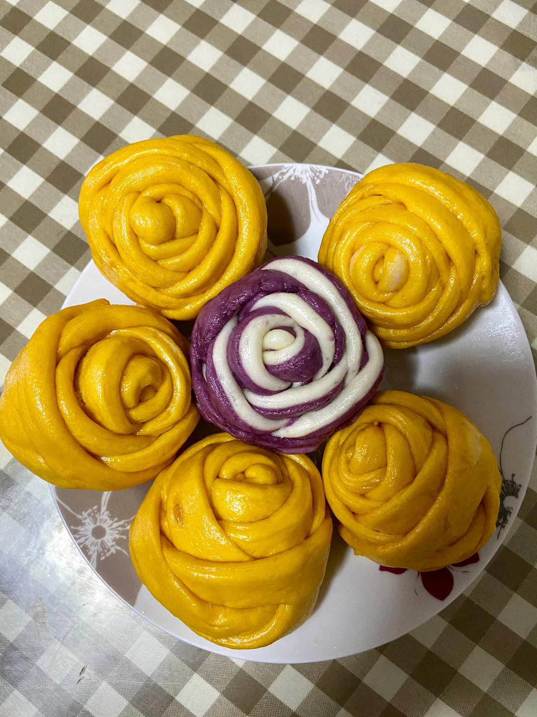 玫瑰花馒头（南瓜版）