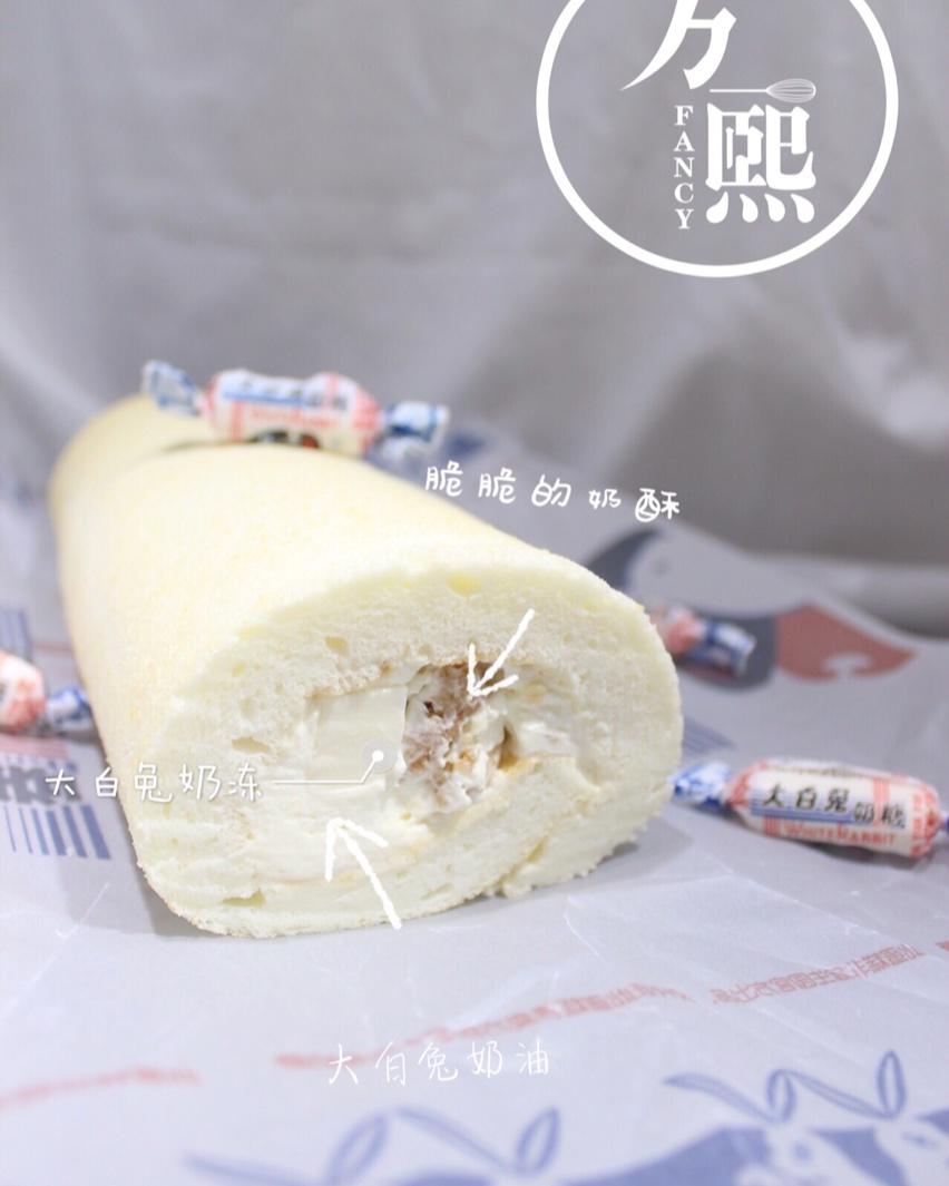 💘网红💘大白兔奶冻蛋糕卷（爆好吃的奶酱、奶酥和奶冻有详解）
