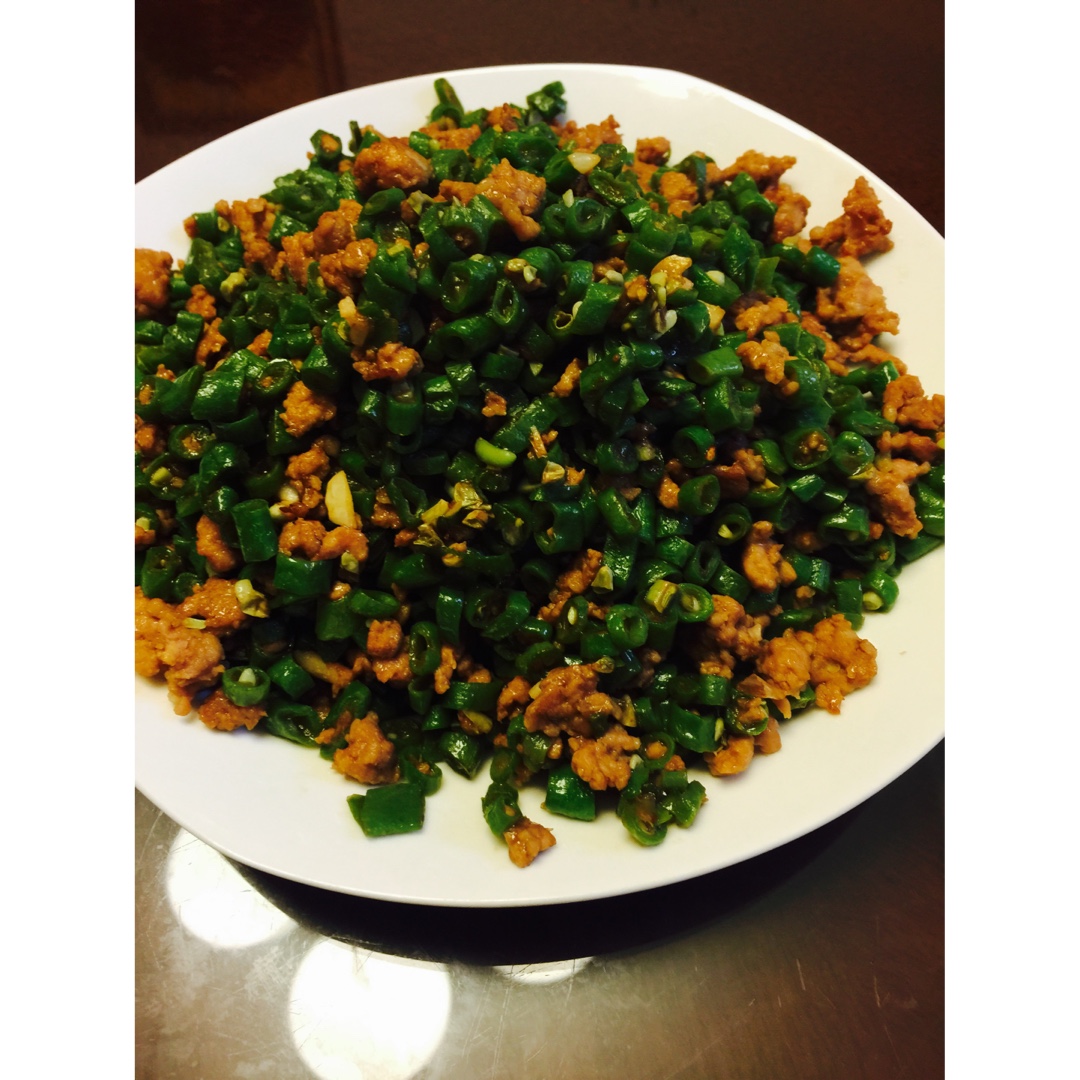 肉沫豆角下饭菜
