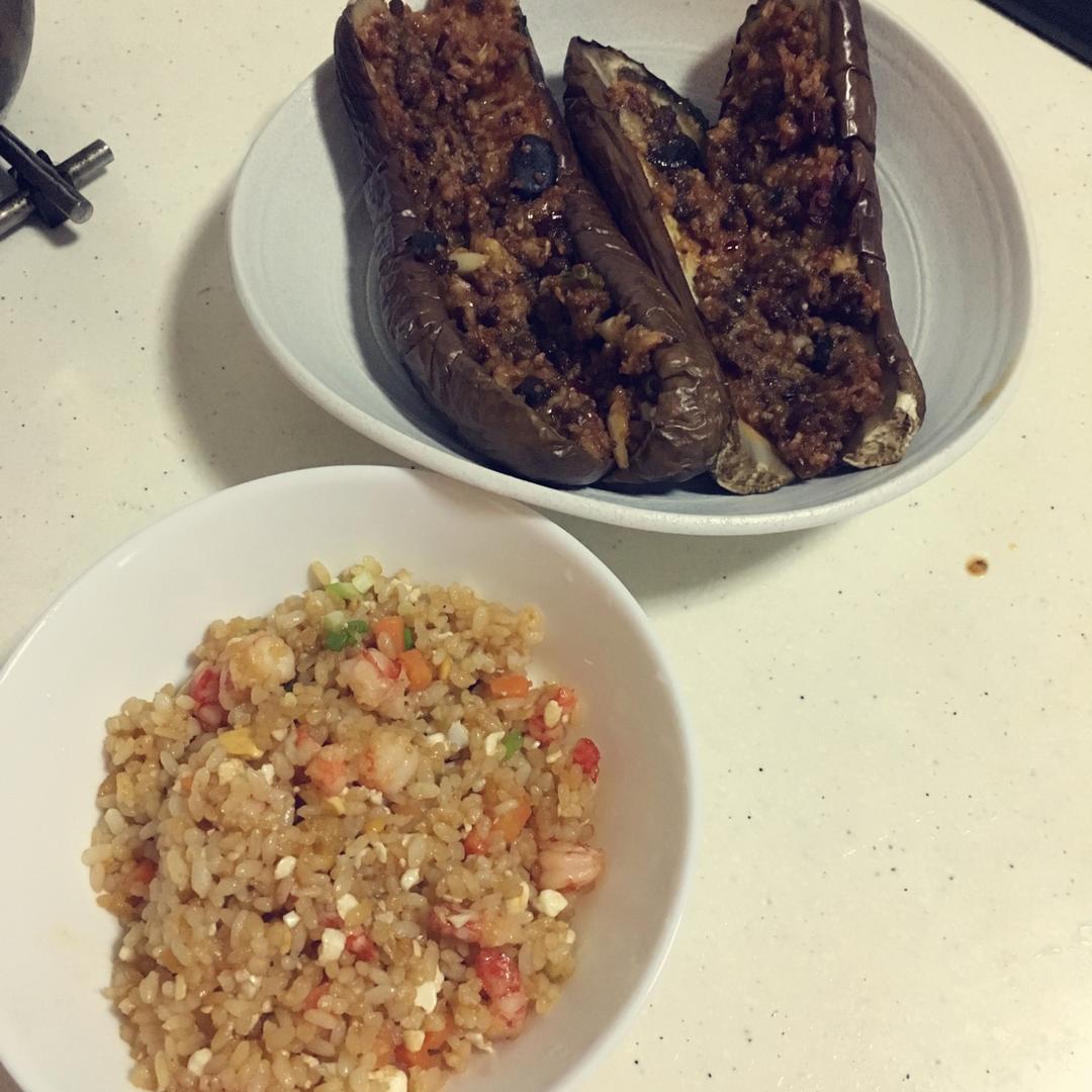 【耳光炒饭 & 烤茄子】