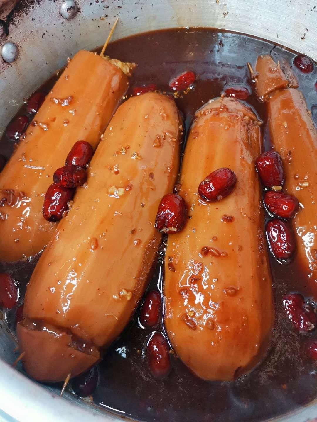 吃了上瘾的黑糖蜜汁糯米藕