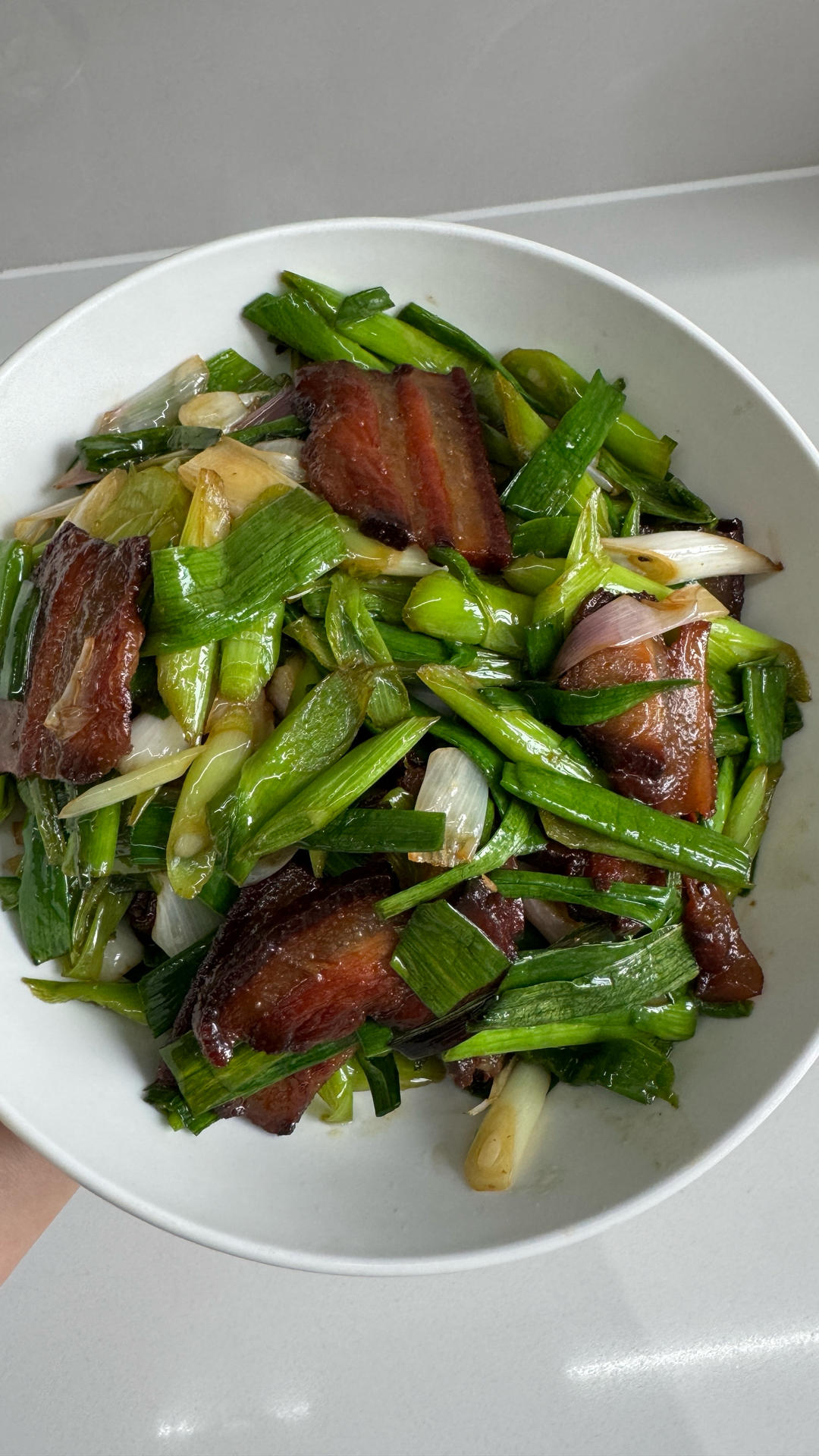 大蒜炒咸肉
