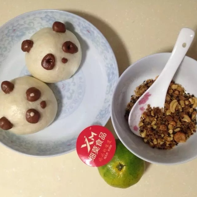 熊猫豆沙包&紫薯包