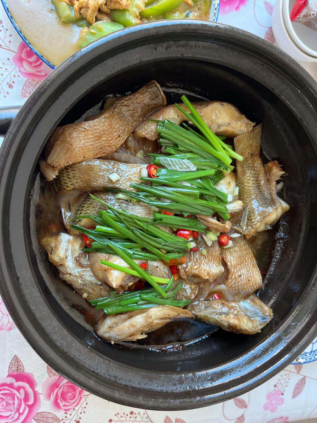 葱香焗鲈鱼