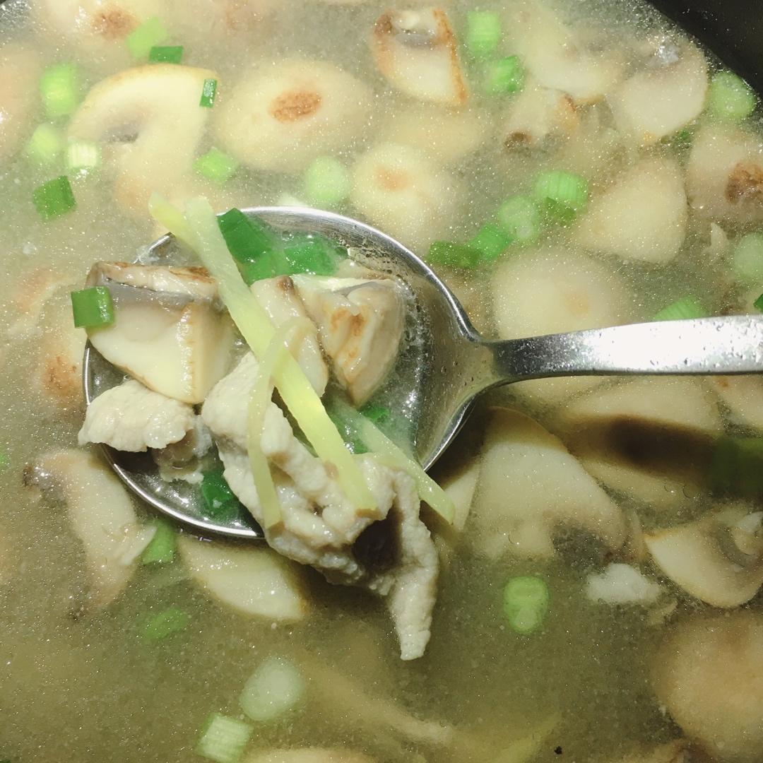 蘑菇肉片汤