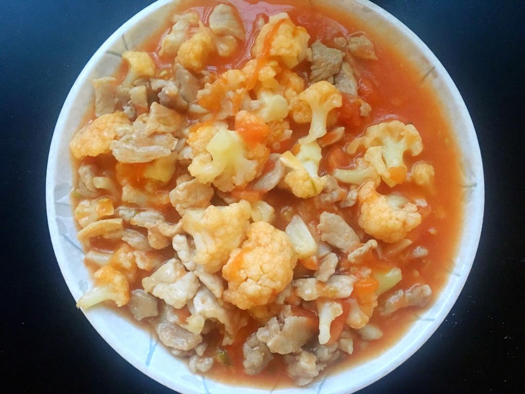 有机花菜炒西红柿