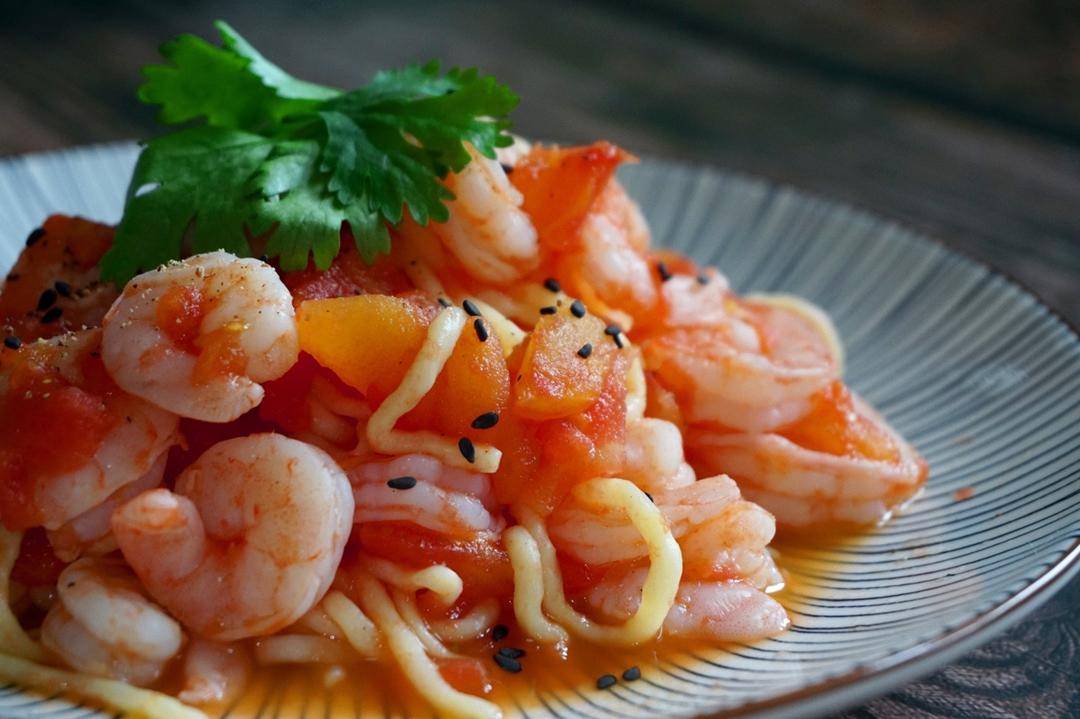 虾仁番茄意大利面