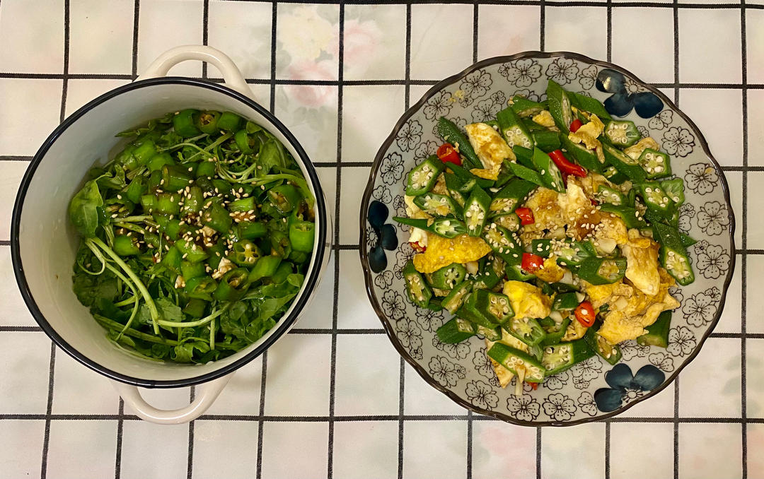 低脂低卡，好吃不胖的秋葵炒鸡蛋，巨好吃