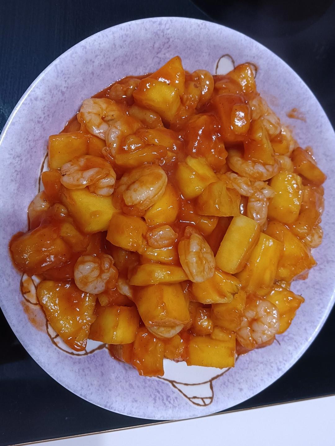 酸酸甜甜香香菠萝虾仁😋