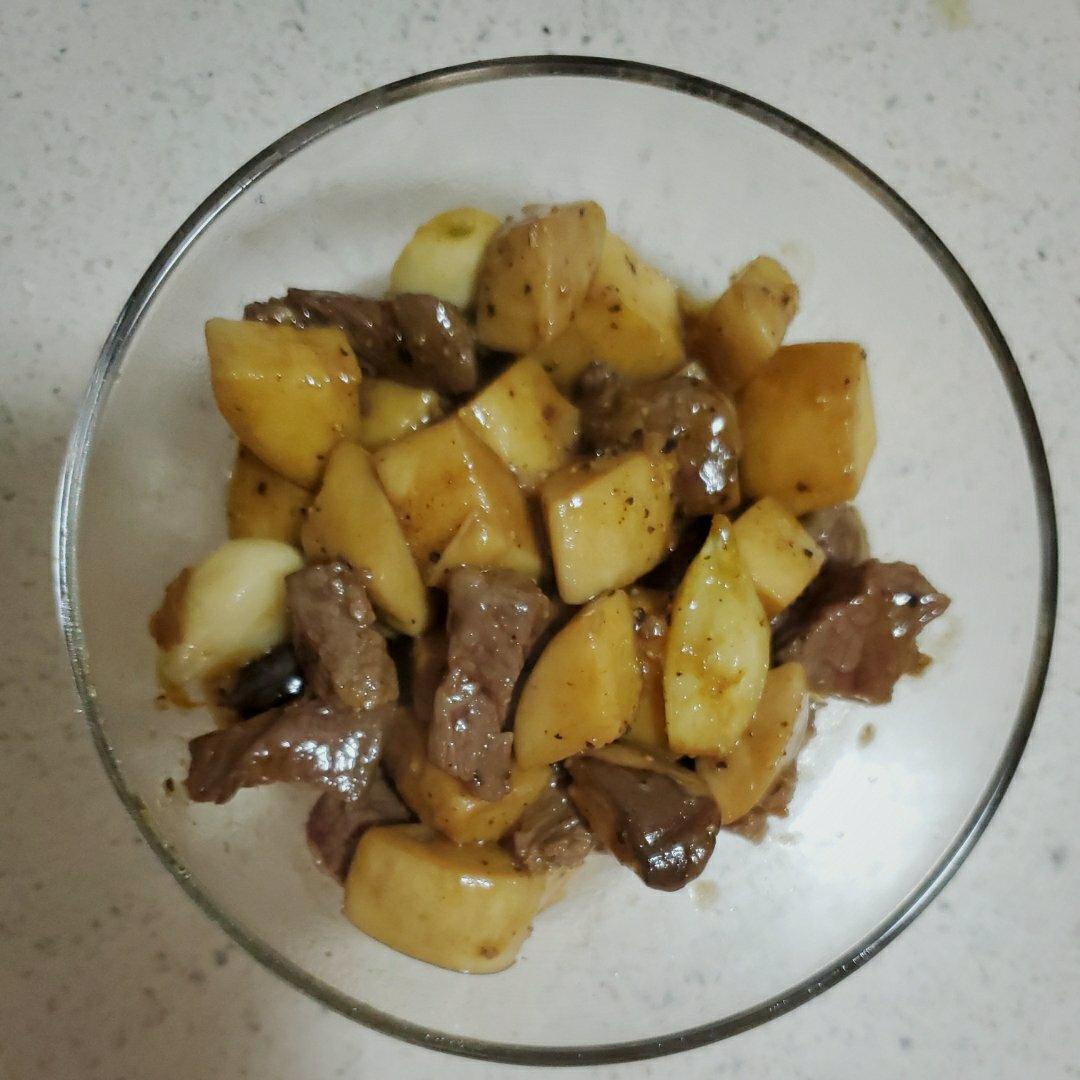 黑胡椒杏鲍菇牛肉粒