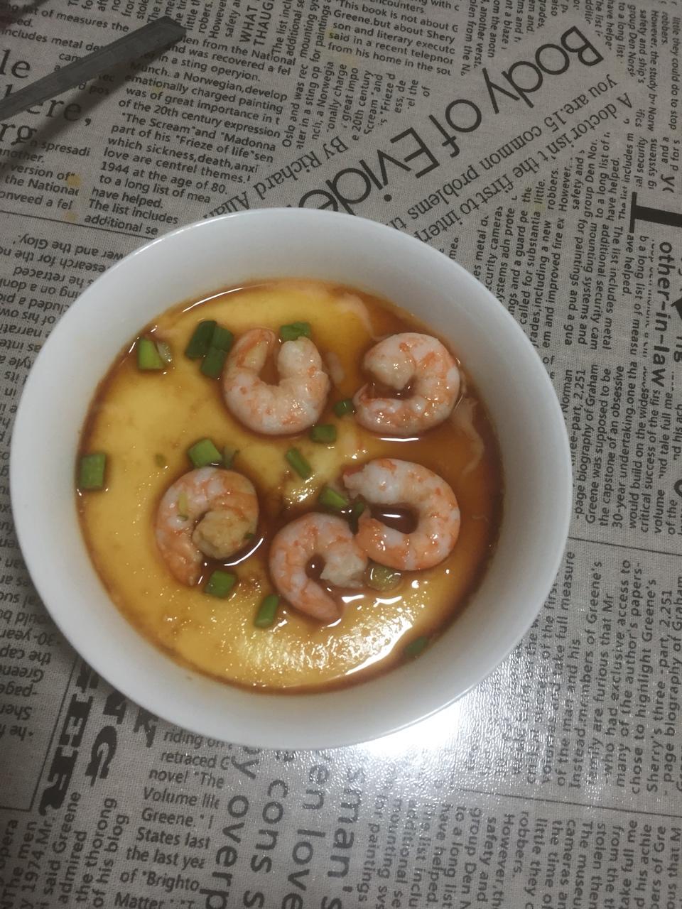 鲜虾蒸蛋