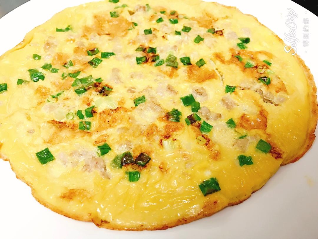 doggy做的肉碎葱花煎蛋饼
