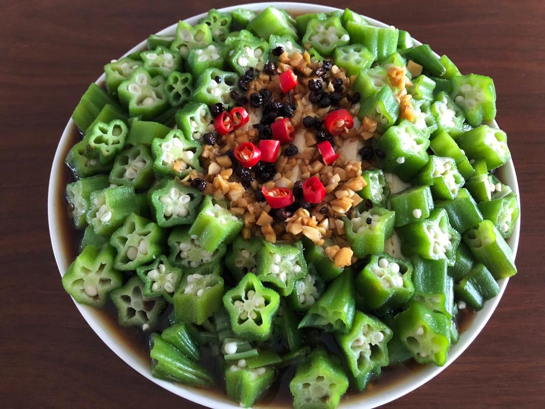 油淋秋葵嫩豆腐