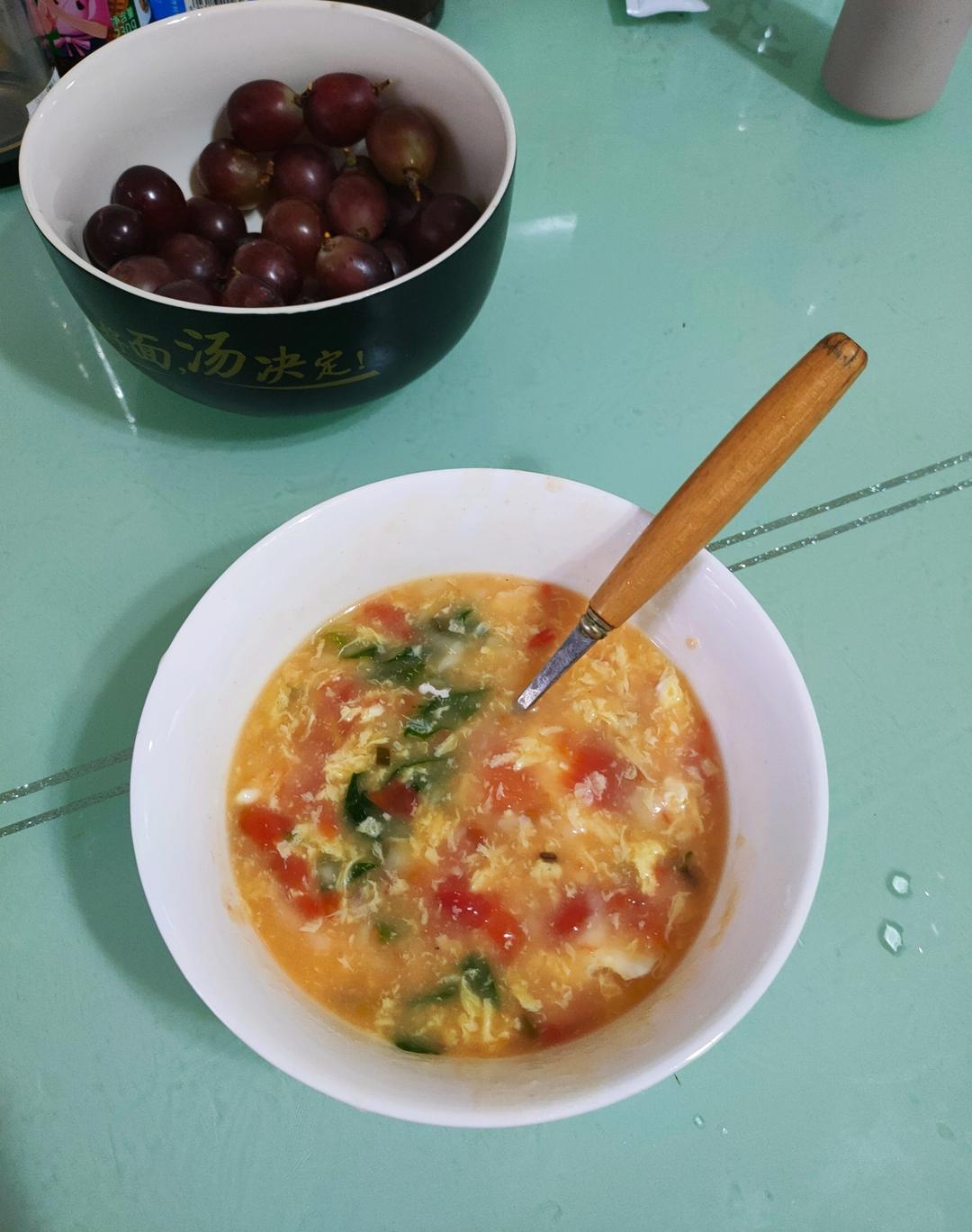 简单快手早餐❗️番茄鸡蛋疙瘩汤‼️营养好喝又开胃