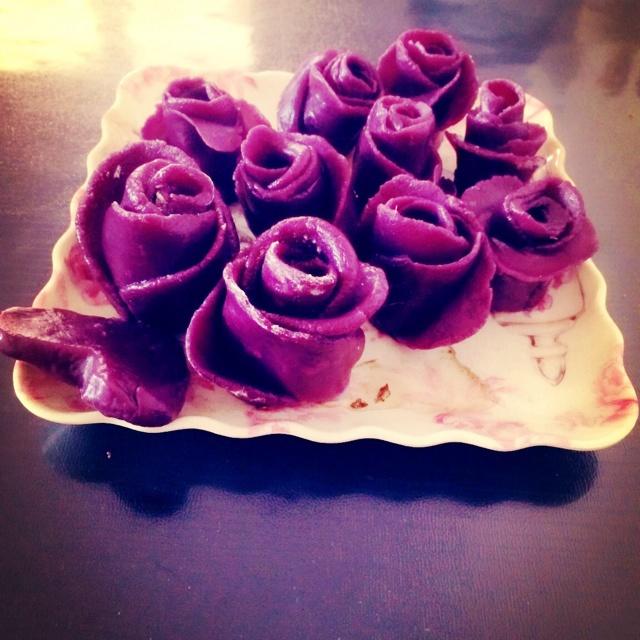 紫薯玫瑰花馒头的做法 步骤6