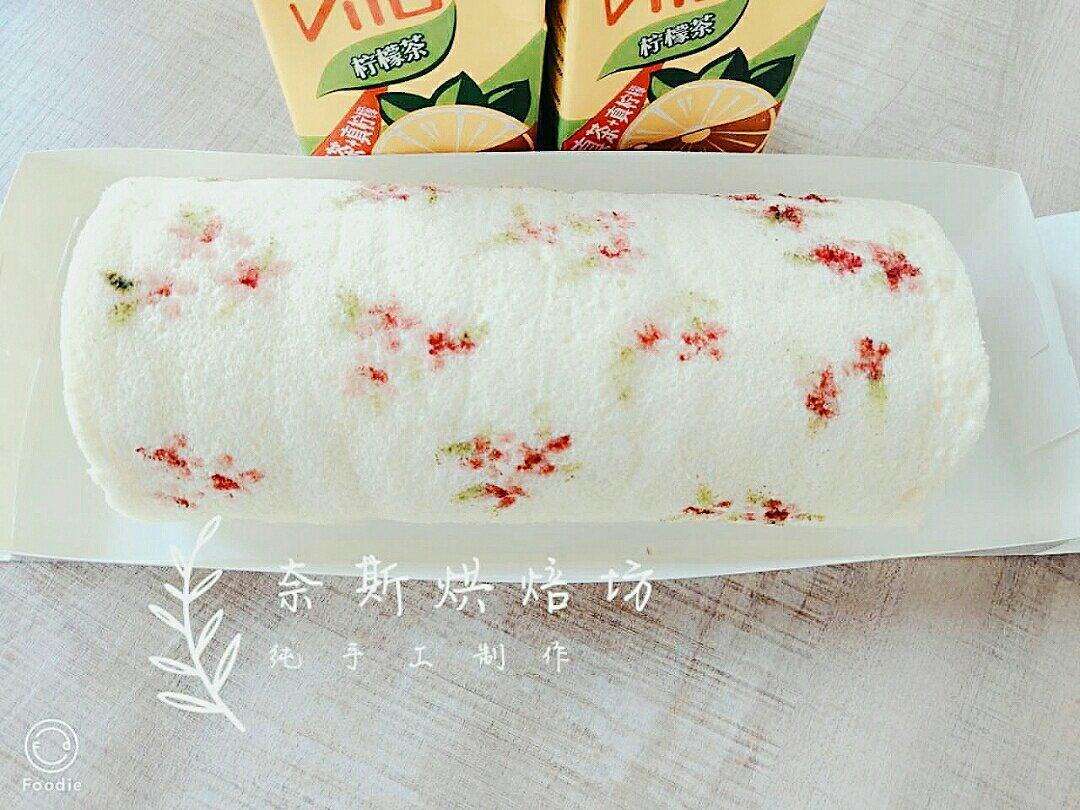 清新碎花手绘蛋糕卷