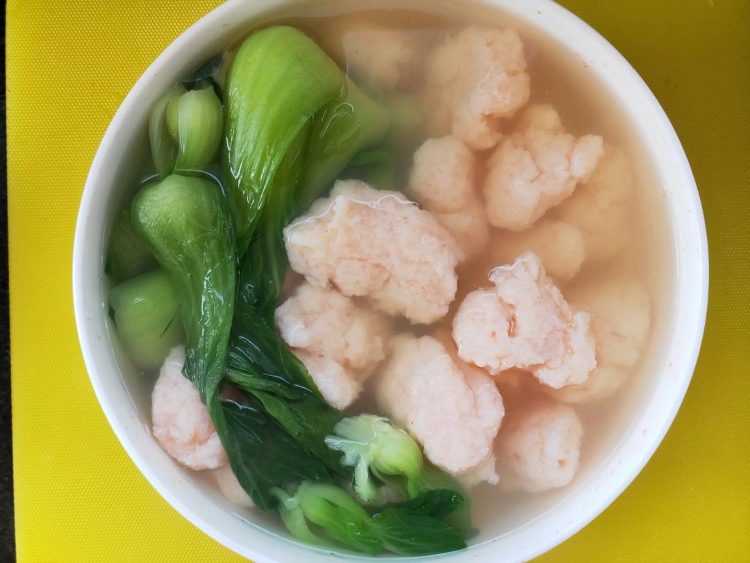 虾滑油菜汤的做法