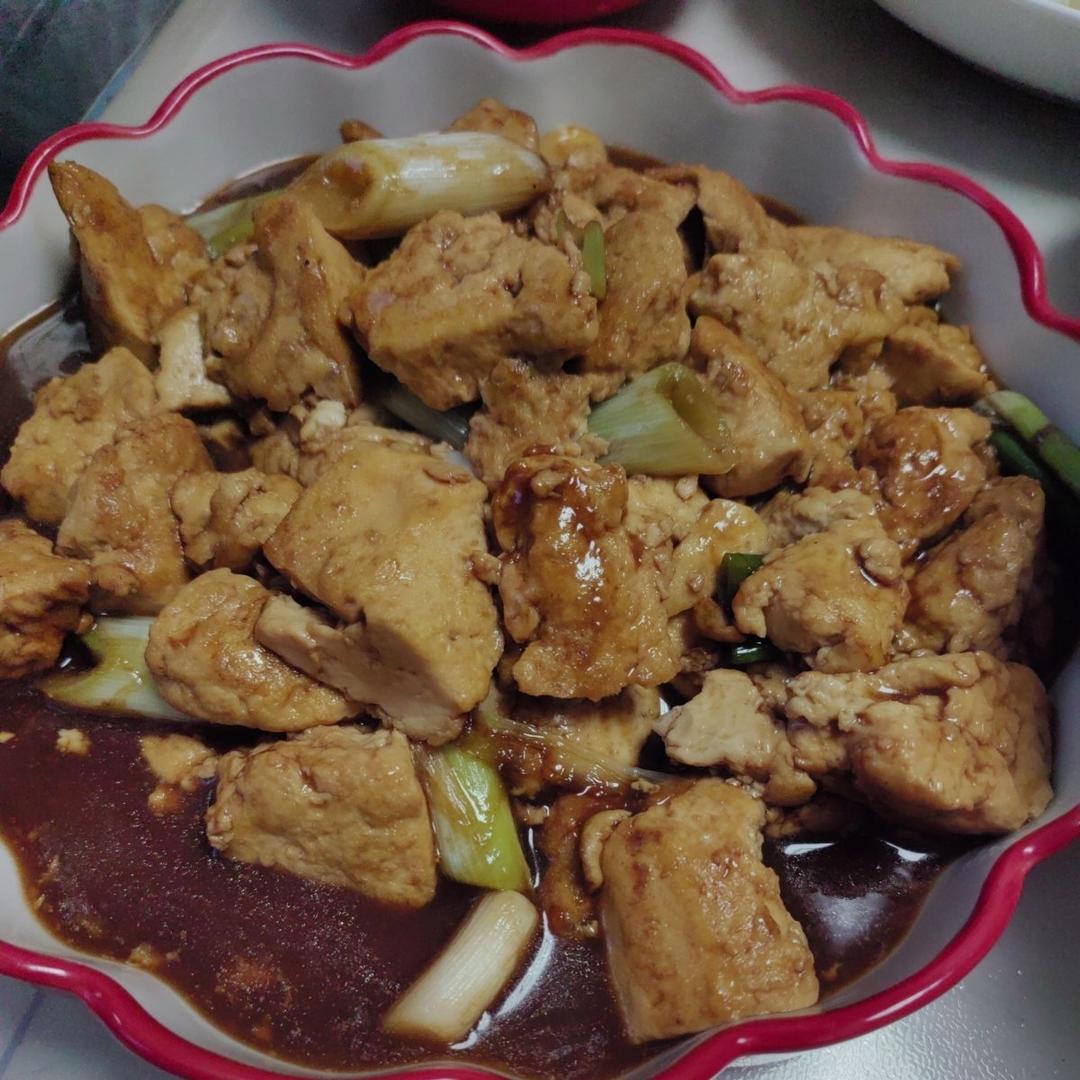 葱烧豆腐