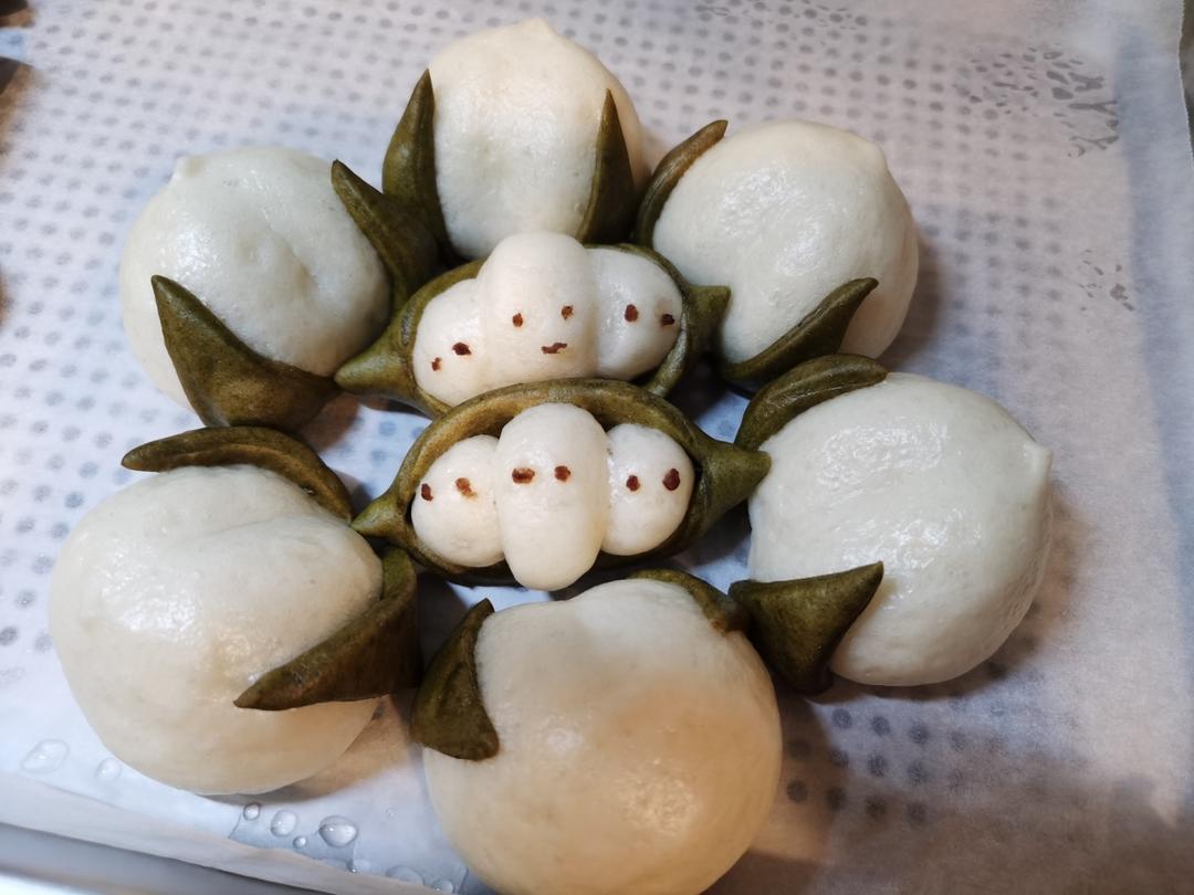 发酵面团-用一根筷子做寿桃包