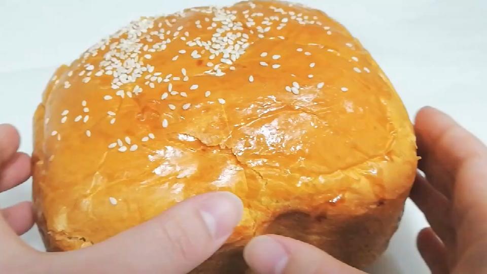 不用揉面，一次成功：牛奶南瓜吐司，奶香四溢，松软好吃，金黄诱人（面包机）的做法