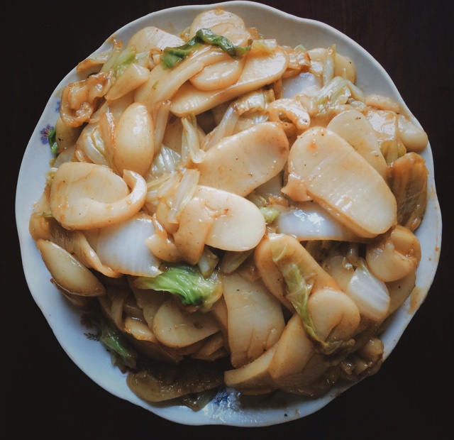 白菜肉丝炒年糕