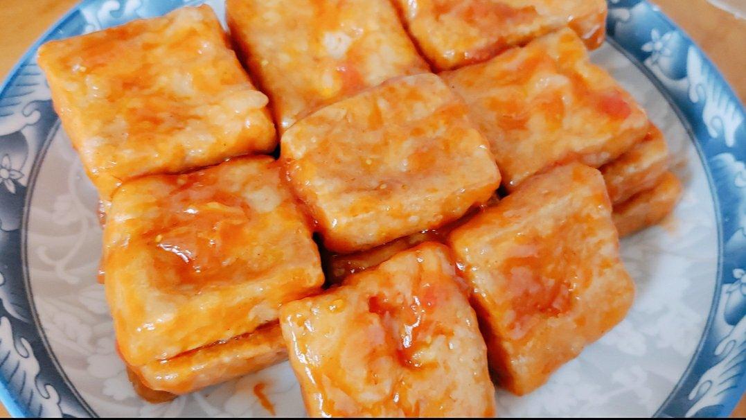 我叫李小美吖做的番茄脆皮豆腐