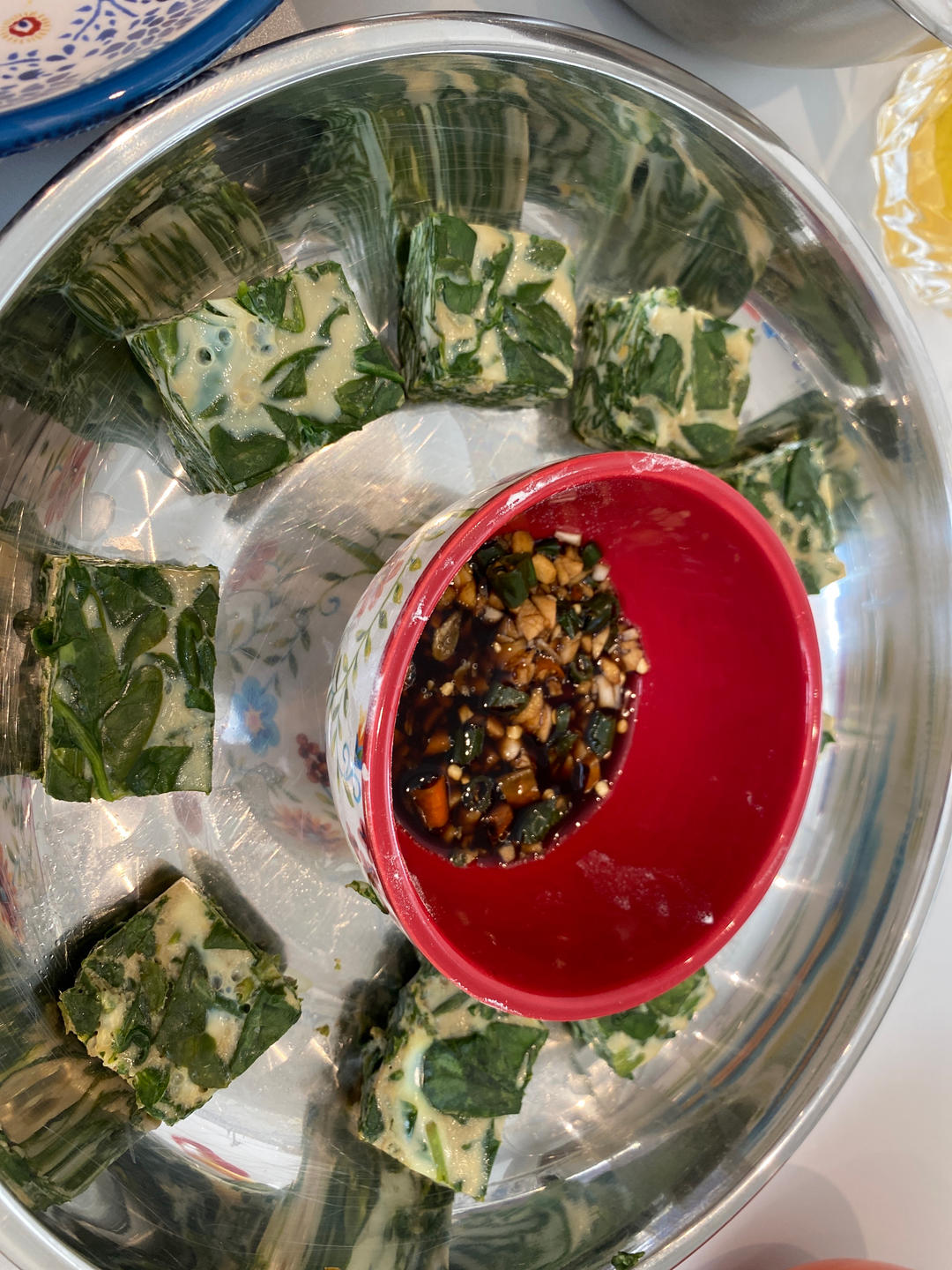 菠菜鸡蛋羹