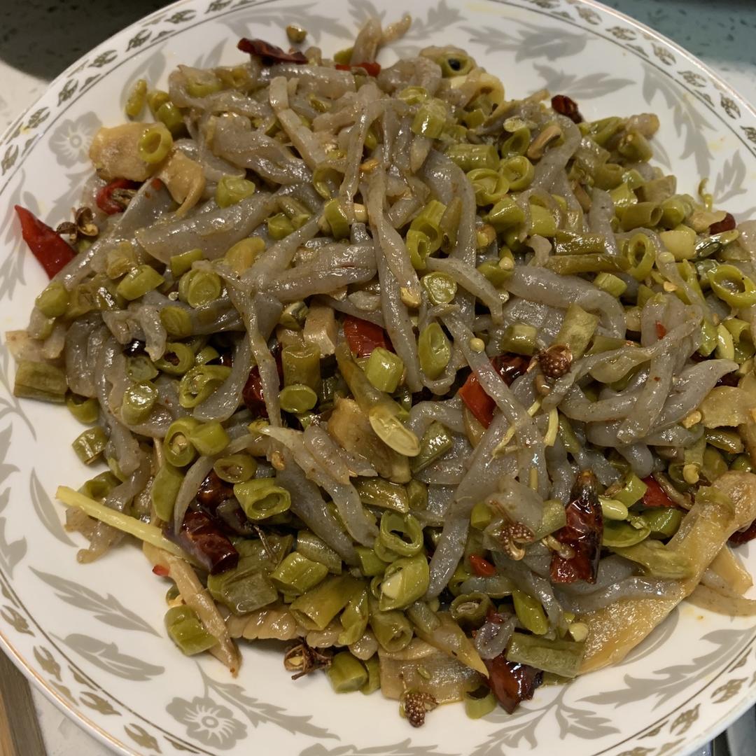 酸豇豆炒魔芋丝