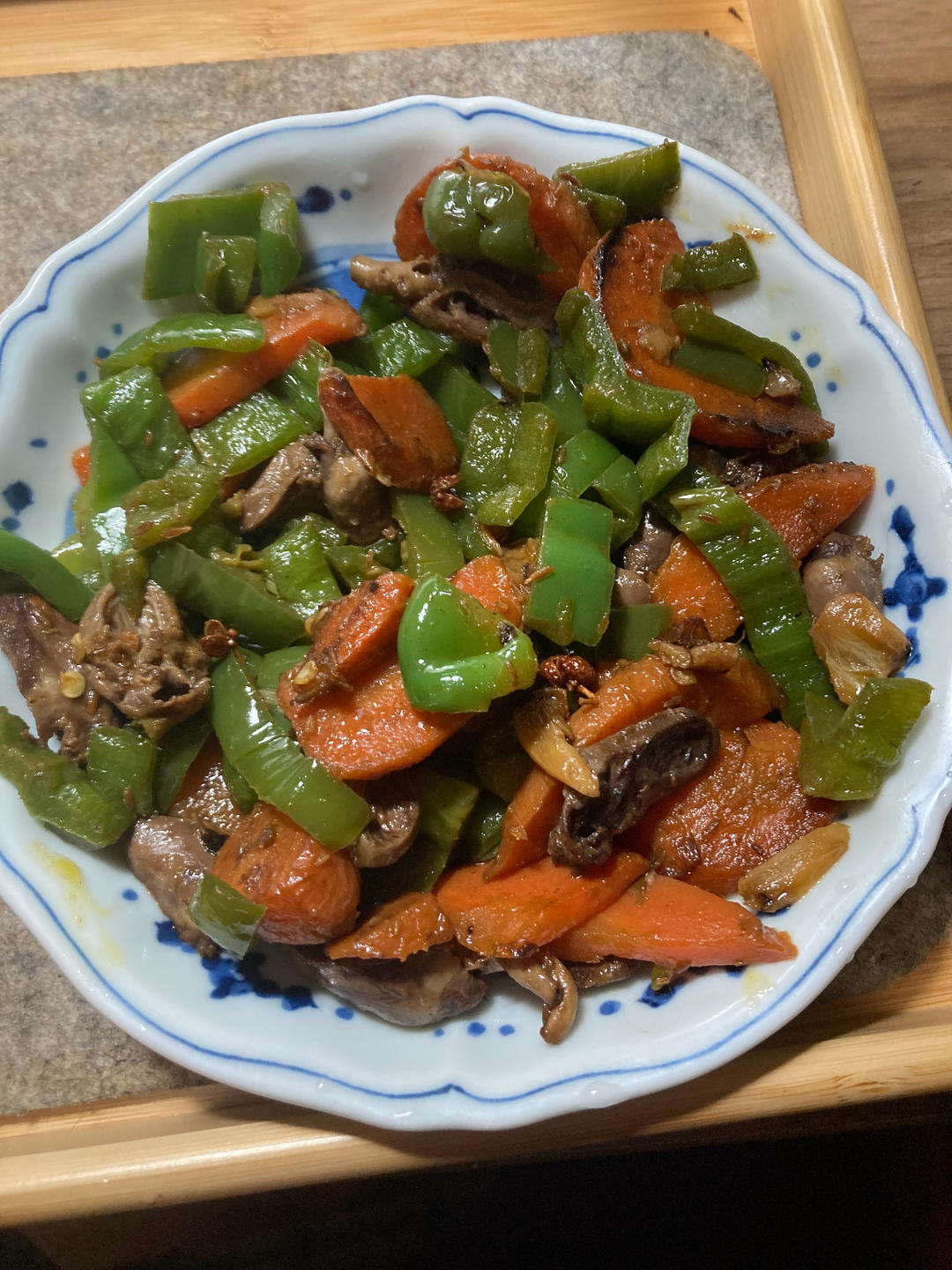爆炒青椒鸡心