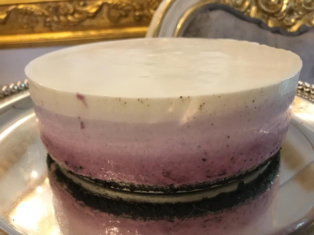 渐变蓝莓冻芝士蛋糕（免烤）