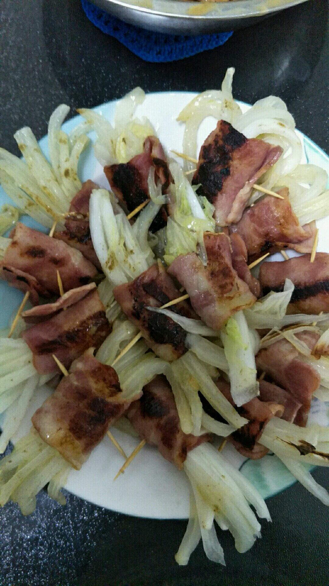 香煎培根金针菇卷