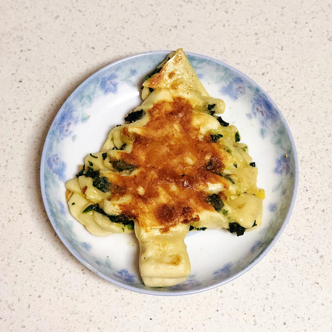 手抓饼菠菜圣诞树🎄酥到掉渣免揉简单快手