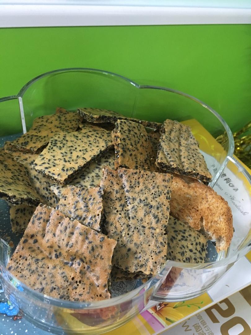 芝麻薄脆饼干，一步操作，超级简单