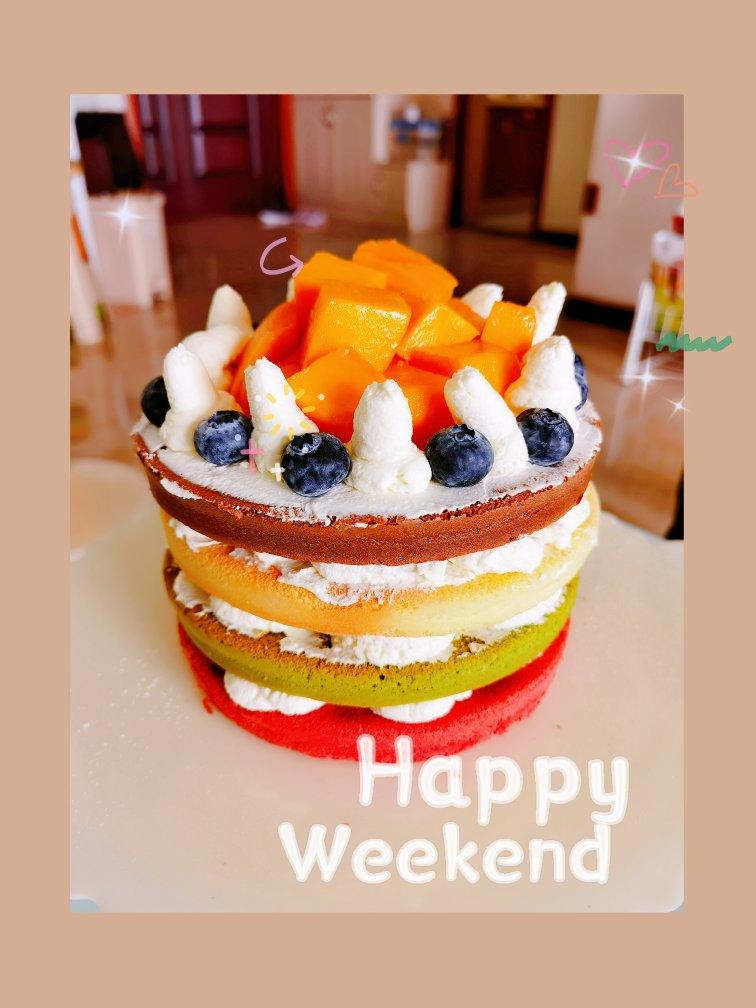 彩虹裸蛋糕（无色素版）