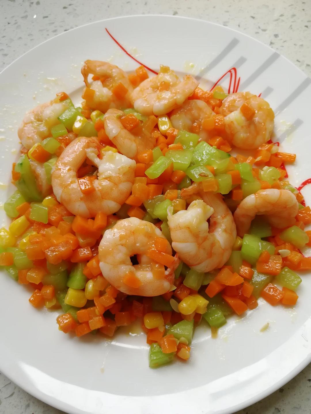 三色炒虾仁