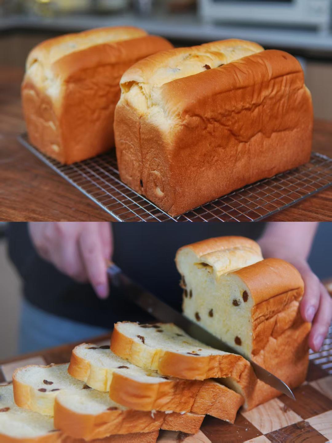 这个液种法的鲜奶提子吐司软到离谱！