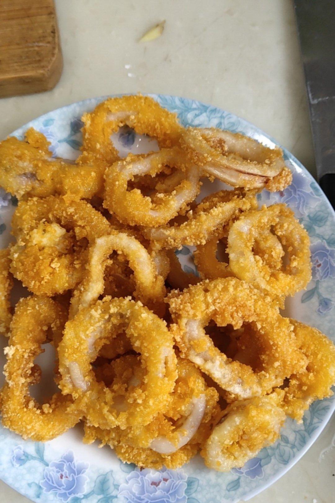 花开微半夏做的酥炸鱿鱼圈