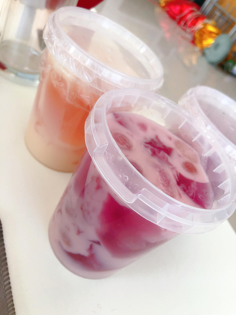 桃子orzq做的夏日特饮5款可以吸的水果冻撞奶白凉粉的n种可能