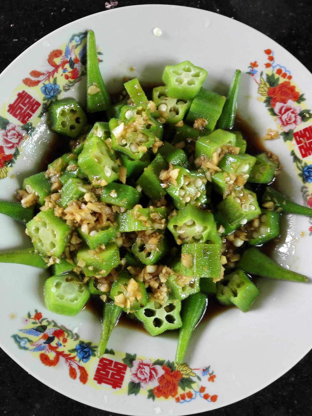 油淋秋葵嫩豆腐