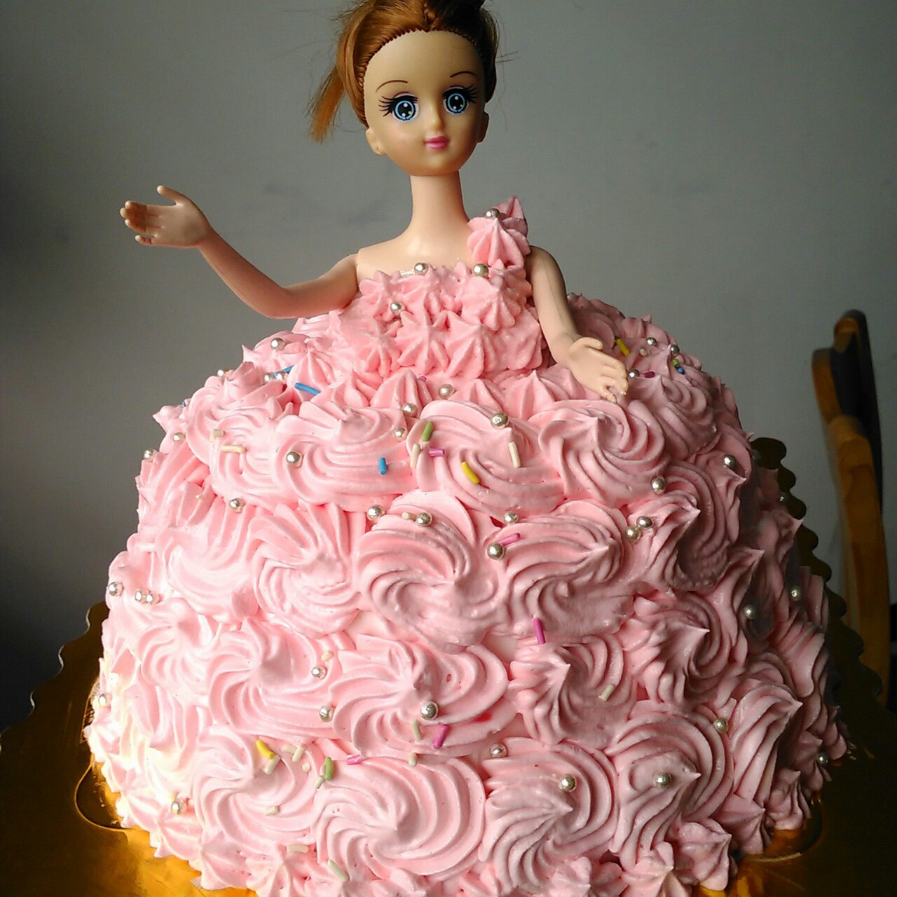 芭比奶油裱花蛋糕