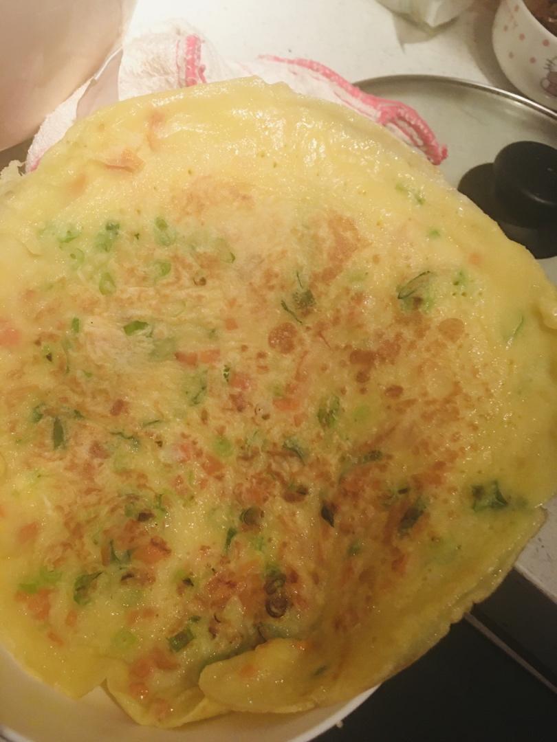 一盆面粉，几个鸡蛋，搅一搅，快速做早餐鸡蛋饼，柔软营养省时