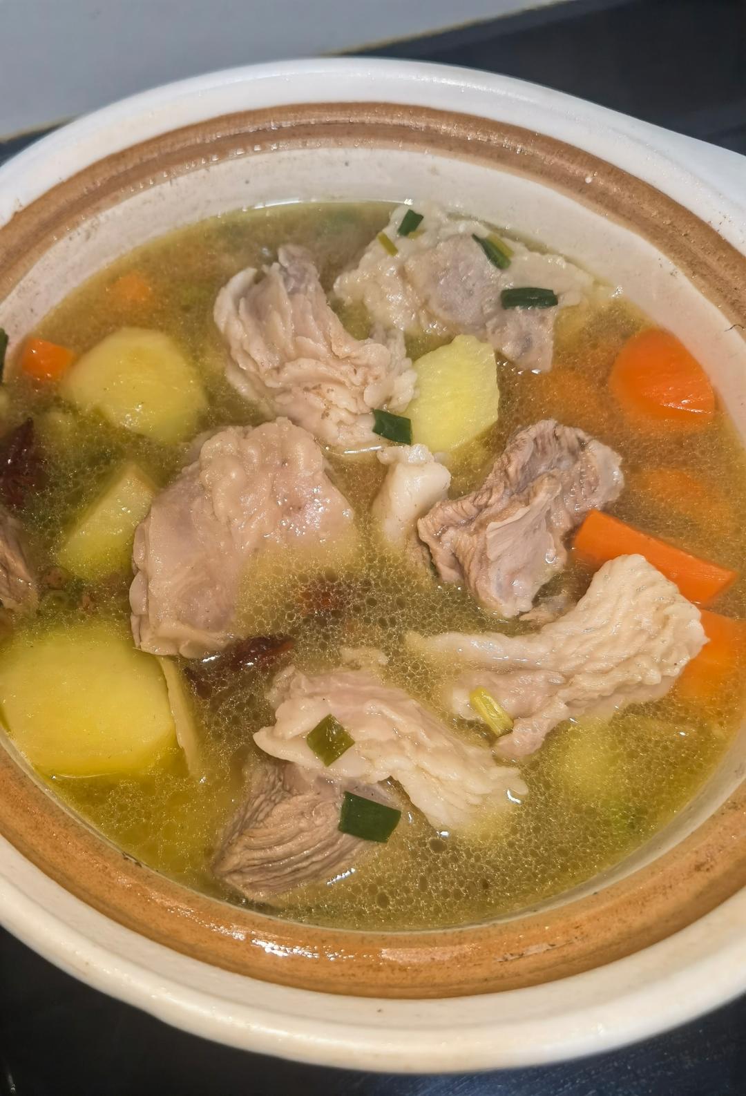 呼伦贝尔大草原–清汤羊排炖土豆胡萝卜