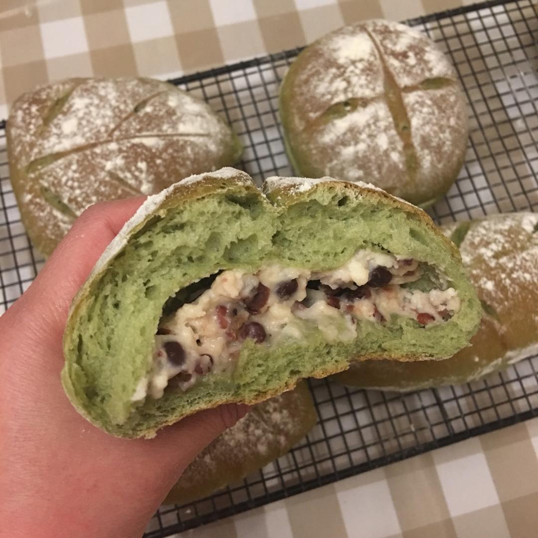 抹茶蜜豆乳酪软欧