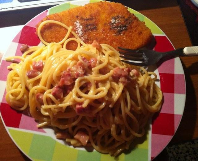 spaghetti alla carbonara意大利培根鸡蛋面